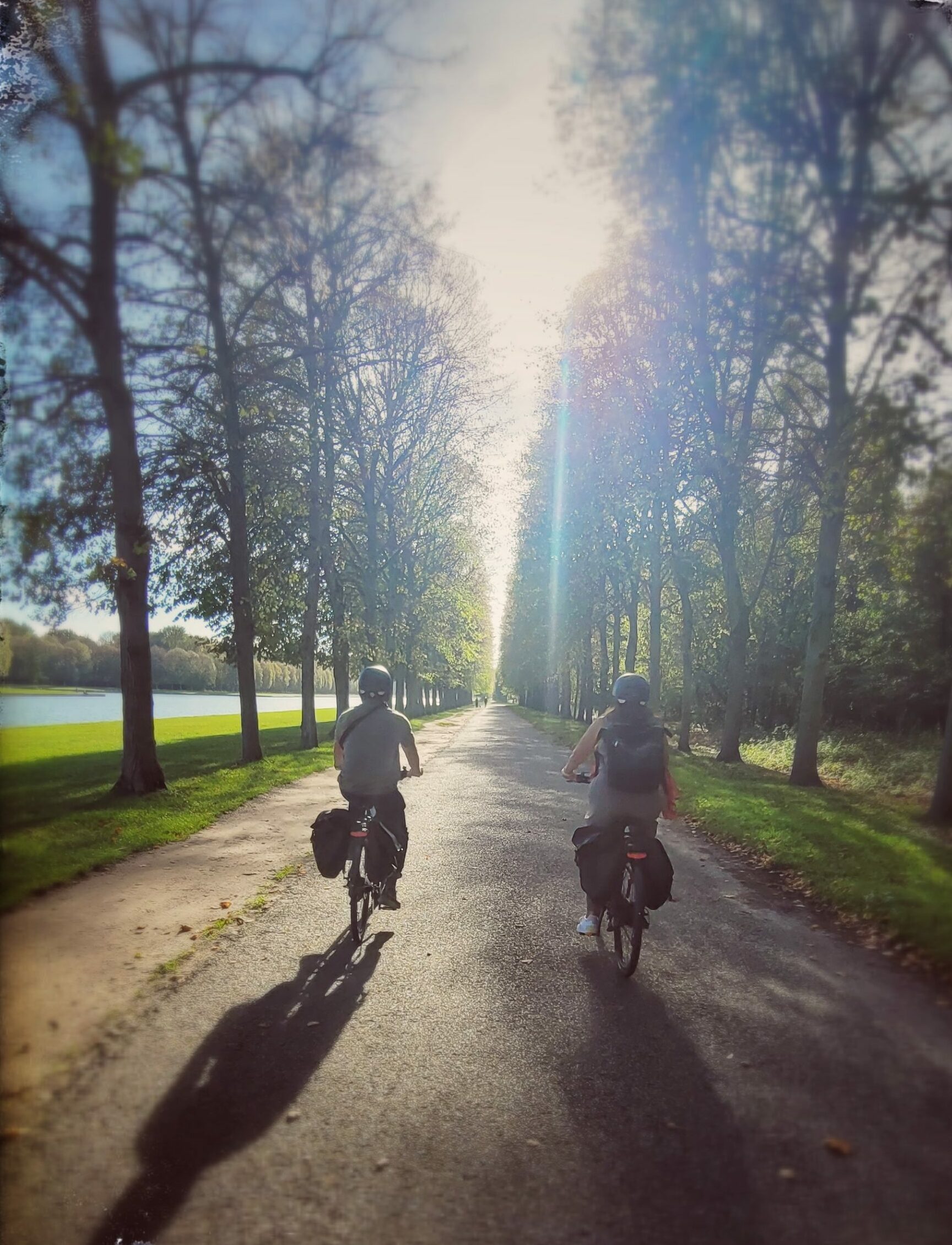 2 cyclists in the Grand Canal